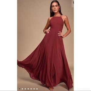 ❤️Lulu’s Red Halter Racerback Maxi Dress